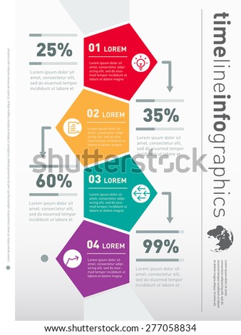 Web Template for vertical diagram or presentation. Business concept with four options. Part of the report. Vector infographic of technology or education process.