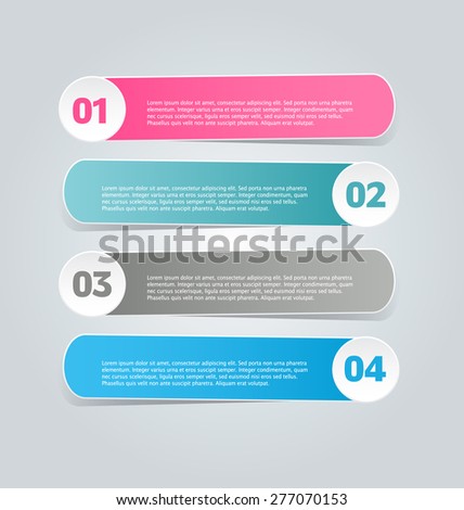 Business info graphics template for presentation, education, web design, banners, brochures, flyers. Blue, green, grey and black tabs. Vector illustration.