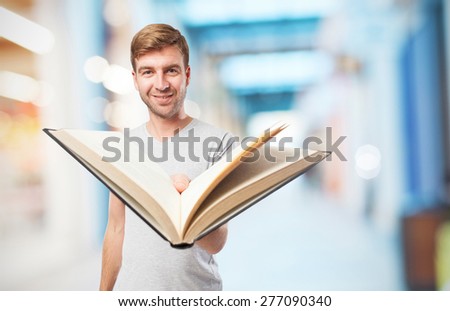 blond man with a book