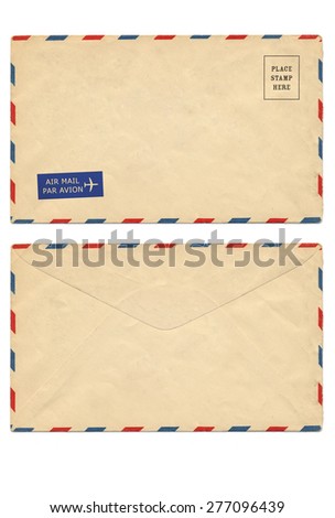 Airmail Envelope isolate on white background Royalty-Free Stock Photo #277096439