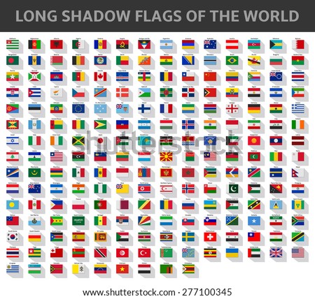 long shadow flags of the world Royalty-Free Stock Photo #277100345