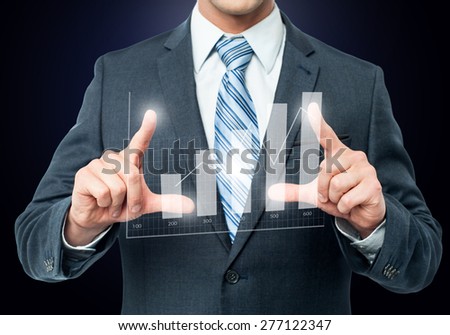 Businessman working with digital chart, business improvement concept