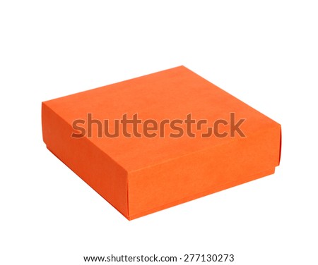 Single orange box on white background, cut out