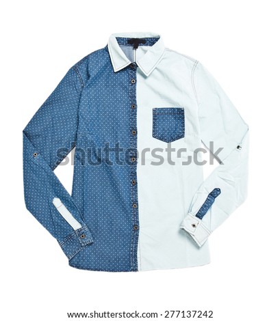 Blue jean shirt isolated