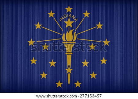Indiana flag pattern on the fabric curtain, vintage style