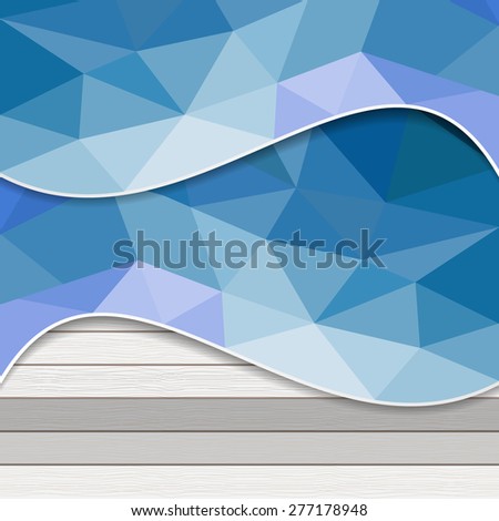 Abstract background geometric water with white plank wood - Vector eps10