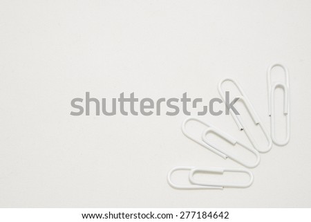 White paper clip on isolated white for background