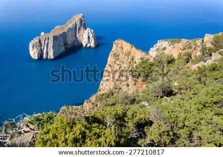 Sardinia, Sulcis Coast and Pan di Zucchero cliff, near Masua village  Royalty-Free Stock Photo #277210817