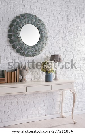 brick wall desk concept