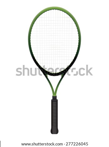 A tennis racquet illustration isolated on white.