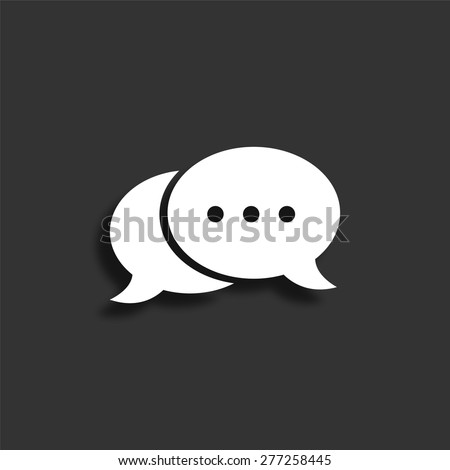 Speech bubble icon with shadow - vector illustration