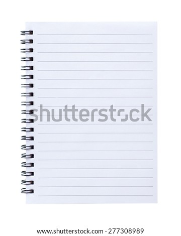 blank realistic spiral notepad notebook isolated on white background