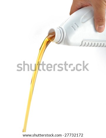 Flows out machine oil on white background Royalty-Free Stock Photo #27732172