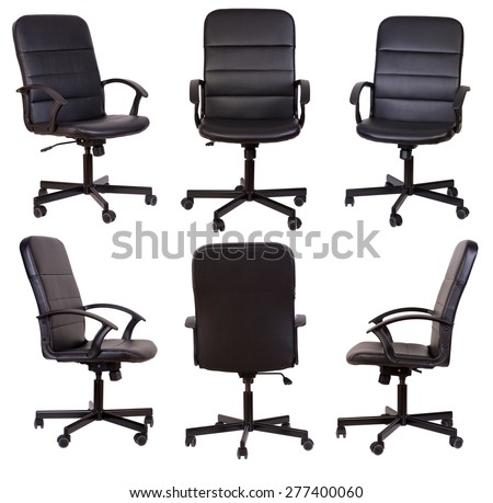 Black office chair isolated on white background Royalty-Free Stock Photo #277400060