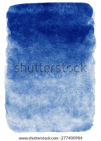 Navy blue watercolor abstract background. Gradient fill. Hand drawn texture. Rough edges. Raster version.  