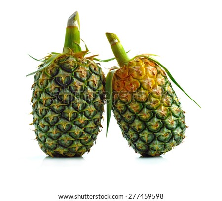 pineapple on the white background 