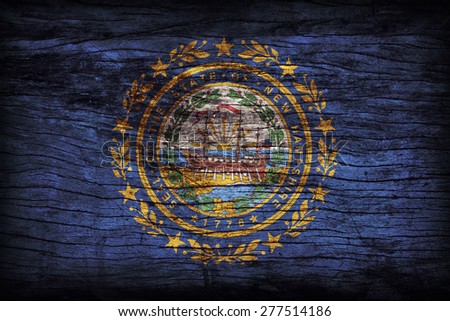 New Hampshire flag pattern on wooden board texture ,retro vintage style
