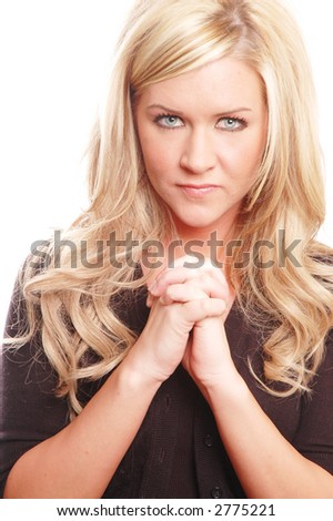 woman praying for help and support