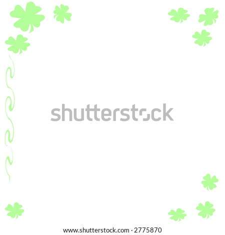green shamrock border framing blank note paper