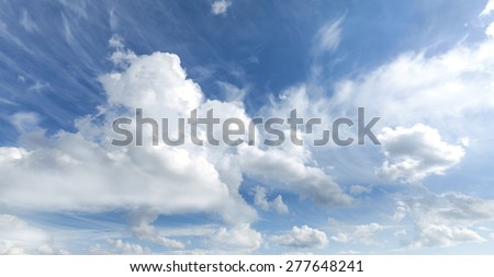 Cloudscape in a sunny day, panoramic picture.