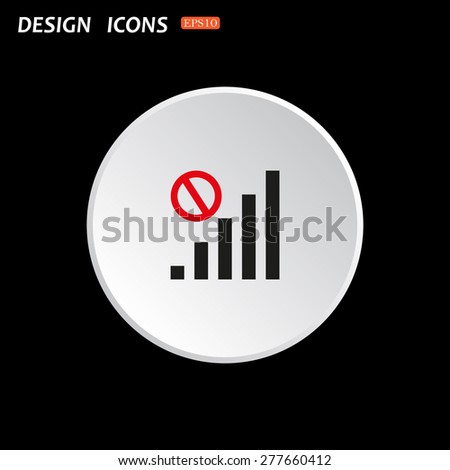 The white circle on a black background. no signal, poor signal strength, signal strength indicator. icon. vector design