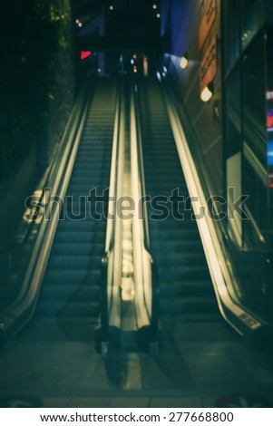 Blurred of escalators