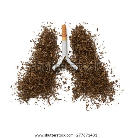 Concept  effects of cigarette smoking - lung cancer Royalty-Free Stock Photo #277671431