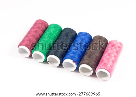 Color Threads in White Background.