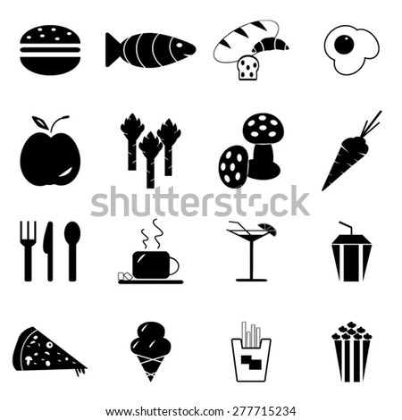 Food icons set illustration
