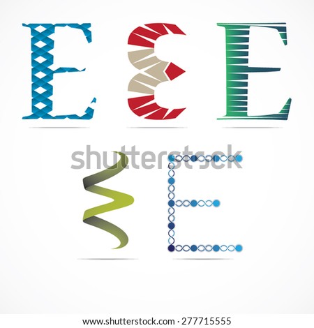 Vector illustration letter E set
