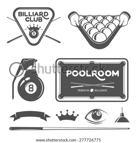 Billiard set of vector design elements.