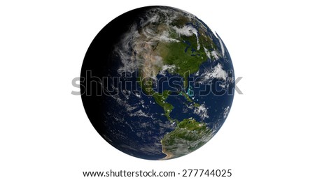 Planet Earth North America 3D Globe - Elements of this image furnished by NASA