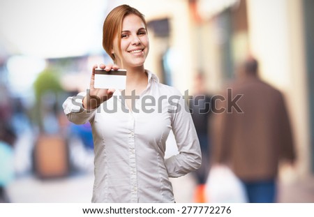 blond woman with credit card