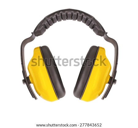 Protective ear muffs Isolated on a white background. Royalty-Free Stock Photo #277843652