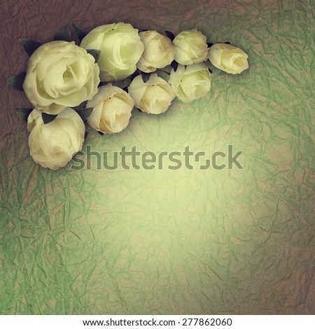 Greeting card with vintage roses.