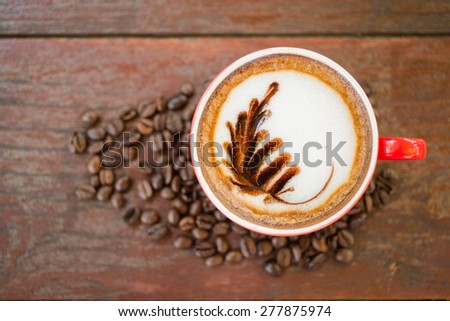 coffee cup and coffee beans