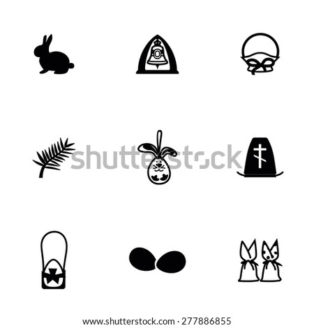 Vector Easter icon set on white background