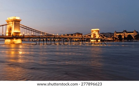 Photo of the Suspension Bridge at night in Budapest