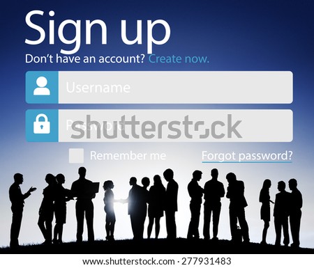 Sign Up Username Password Log In Protection Concept