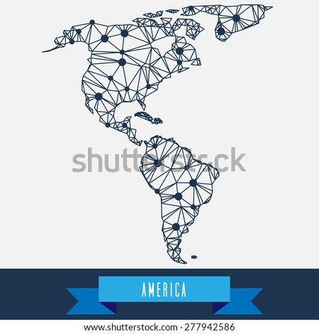 geometrical stylized america map