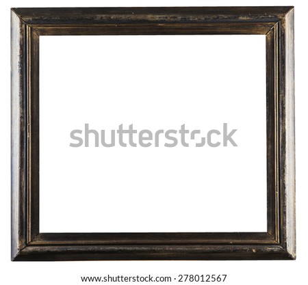 wooden decorative frame for painting isolated on white 