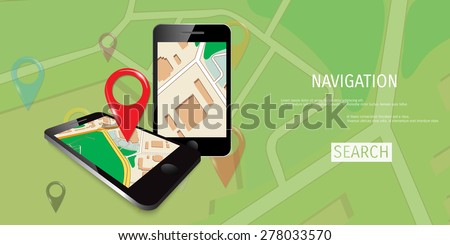 Vector flat concept of World travel and tourism. Navigation. Location search. Concepts for web banners and promotional materials.
