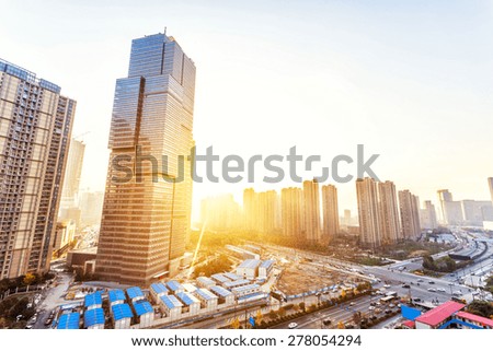 office buildings and modern street 