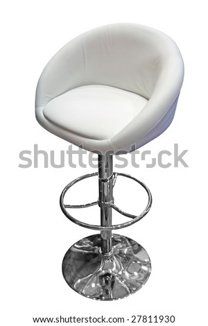 White padded chair isolated on white