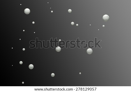 Grey air bubbles flowing over a dark background