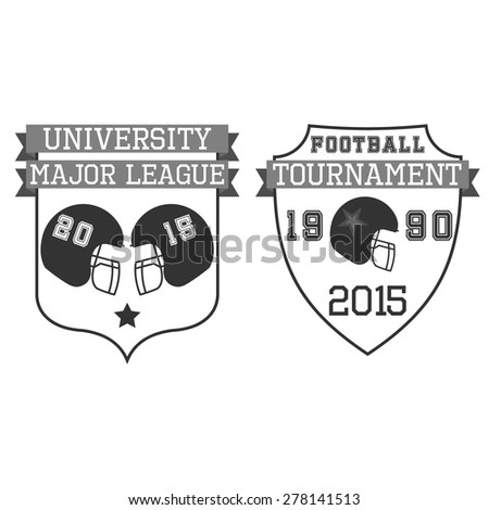 Concept emblems, labels. American football. Rugby.