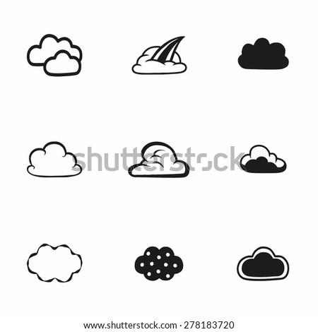 Vector clouds icon set on white background