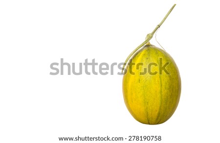 Heaven melon, Malaysian hybrid sweet melon fruit over white background