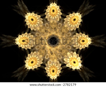 Fractal with star; abstract design, background set on black