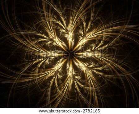 Fractal with star; abstract design, background set on black